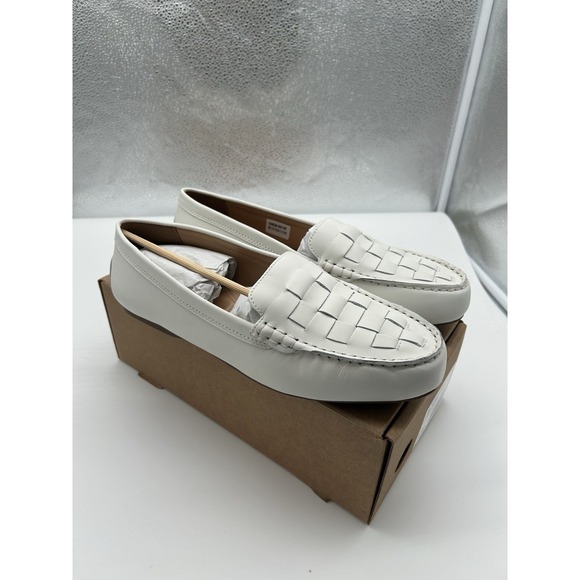 New Dune London Greene‎ Woven Leather Slip On Driving Loafers Mocs White Size 11 - Picture 2 of 7